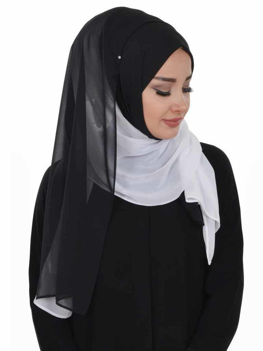 Rectangle Chiffon Shawl for Women Modesty Stylish Turban Cap Head Wrap,CTS-2