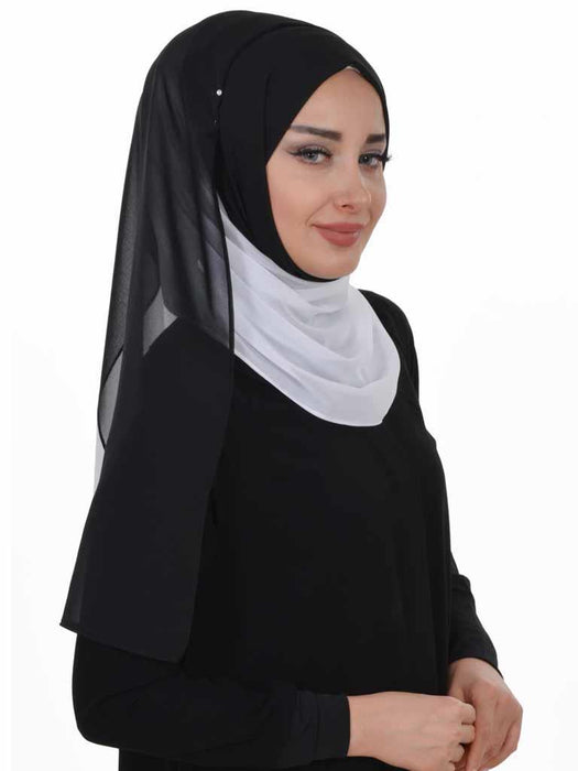 Rectangle Chiffon Shawl for Women Modesty Stylish Turban Cap Head Wrap,CTS-2