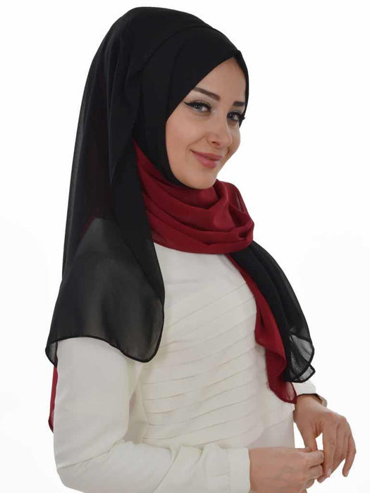 Rectangle Chiffon Shawl for Women Modesty Stylish Turban Cap Head Wrap,CTS-2