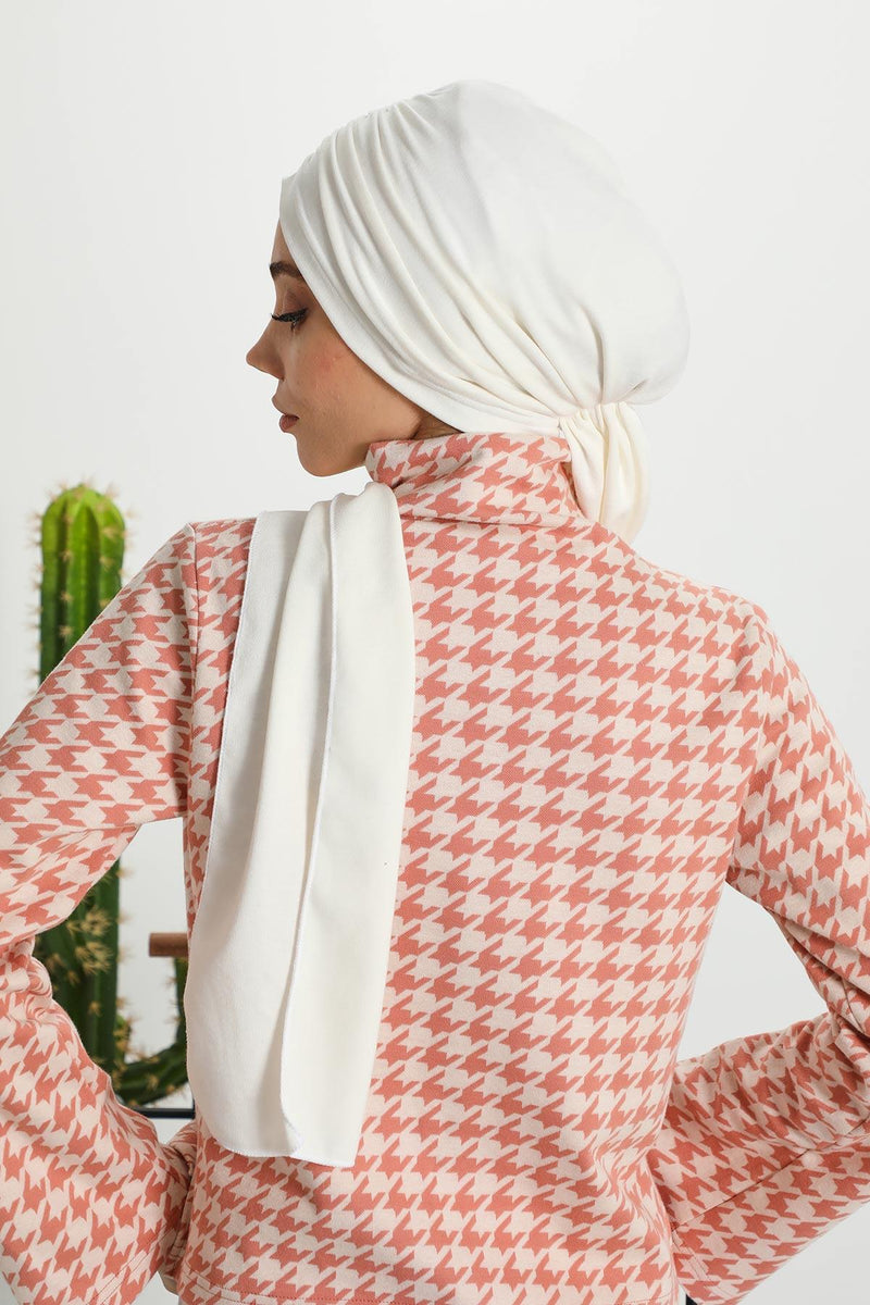 Seamless Winter Turban Bonnet with Integrated Scarf, Cozy Ribbed Headwrap for Women, Stylish Instant Turban Bonnet for Women,B-81RB