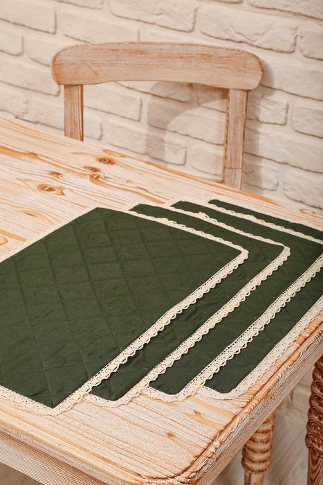 Set of 2 Washable Wipeable Placemats Polyester Table Mats Place mats Easy to Clean for Dining Table Set Kitchen Table,A-1