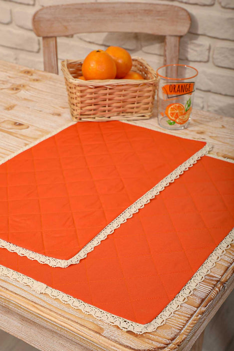 Set of 2 Washable Wipeable Placemats Polyester Table Mats Place mats Easy to Clean for Dining Table Set Kitchen Table,A-1