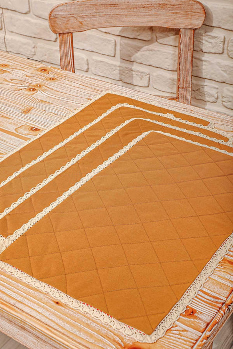 Set of 2 Washable Wipeable Placemats Polyester Table Mats Place mats Easy to Clean for Dining Table Set Kitchen Table,A-1