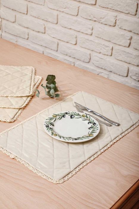 Set of 2 Washable Wipeable Placemats Polyester Table Mats Place mats Easy to Clean for Dining Table Set Kitchen Table,A-1