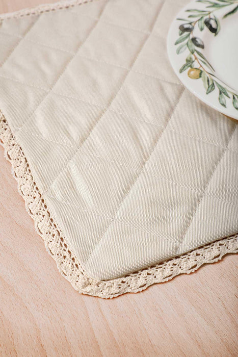 Set of 2 Washable Wipeable Placemats Polyester Table Mats Place mats Easy to Clean for Dining Table Set Kitchen Table,A-1