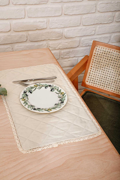 Set of 2 Washable Wipeable Placemats Polyester Table Mats Place mats Easy to Clean for Dining Table Set Kitchen Table,A-1