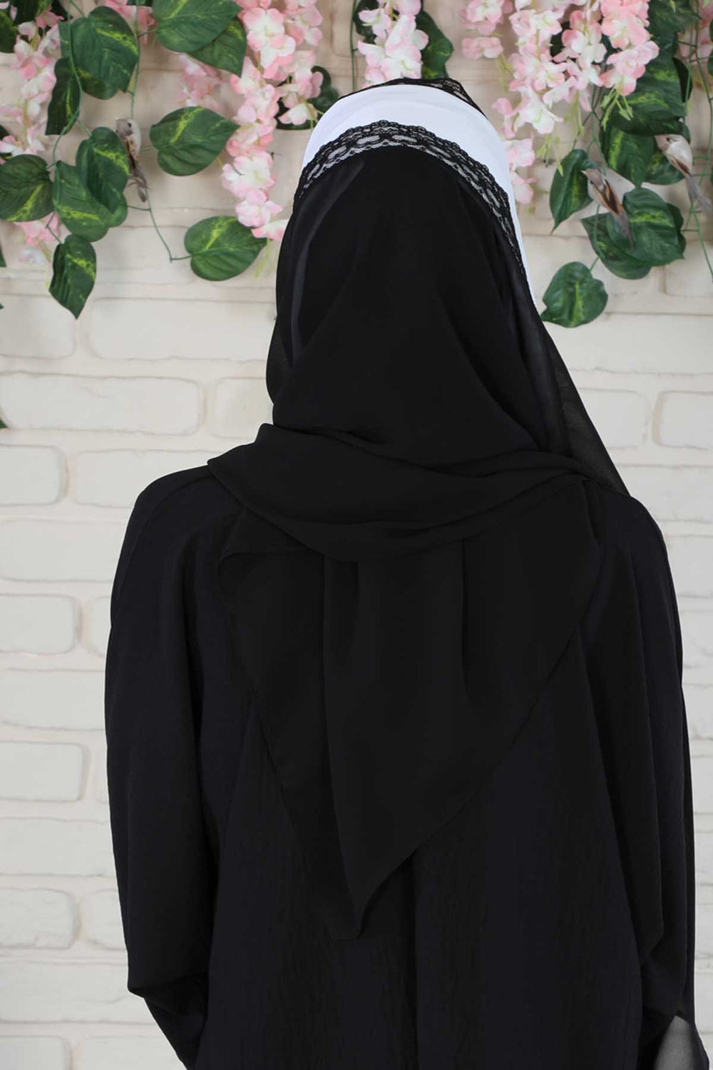 Shawl for Women Chiffon Modesty Instant Turban Cap Hat Head Wrap Ready to Wear Scarf High Quality Chiffon Hijab,PS-23 White - Black