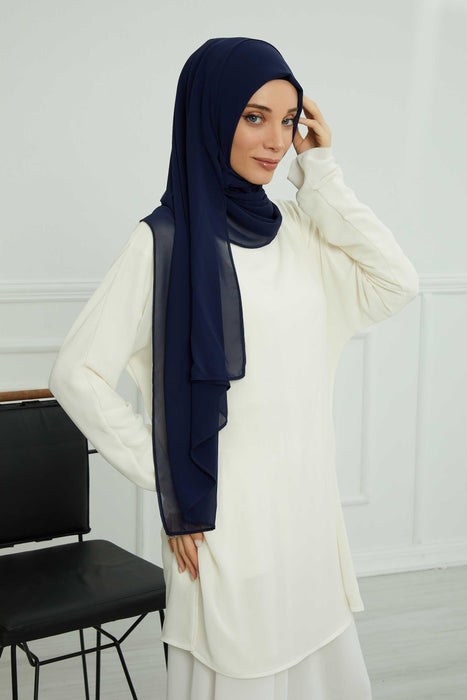 Shawl for Women Chiffon Modesty Instant Turban Cap Hat Head Wrap Ready to Wear Scarf High Quality Chiffon Hijab,PS-11