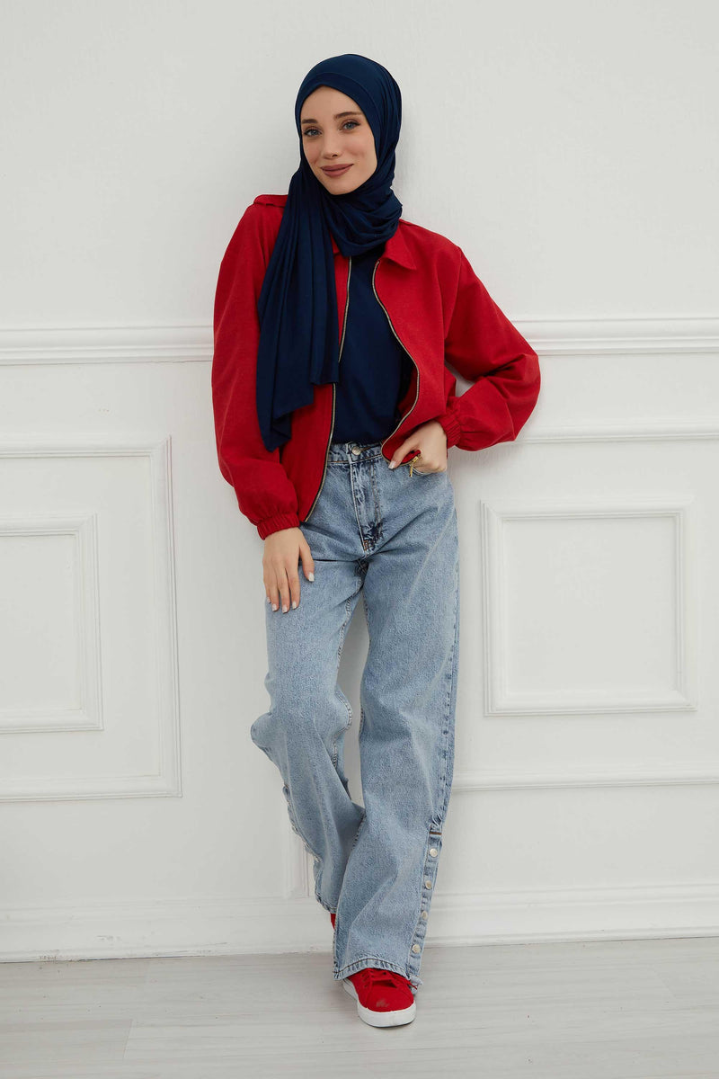 Shawl for Women Cotton Modesty Instant Turban Cap Hat Head Wrap Ready to Wear Side Pleated Scarf,PS-17 Navy Blue