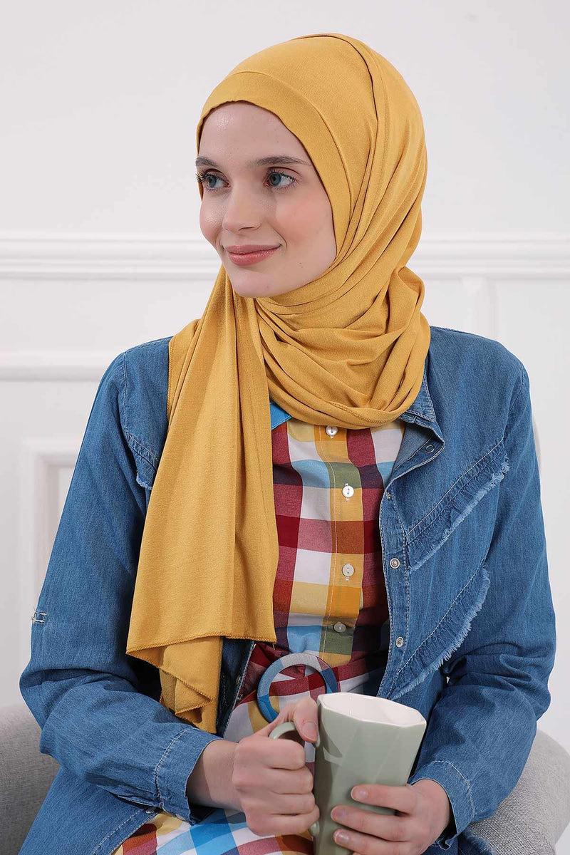 Shawl for Women Cotton Modesty Instant Turban Cap Hat Head Wrap Ready to Wear Side Pleated Scarf,PS-17 Fuchsia