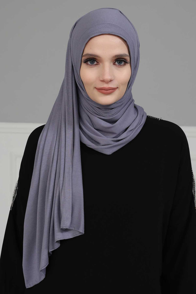 Shawl for Women Cotton Modesty Instant Turban Cap Hat Head Wrap Ready to Wear Side Pleated Scarf,PS-17 Yellow