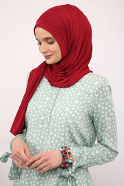 Shawl for Women Cotton Modesty Instant Turban Cap Hat Head Wrap Ready to Wear Side Pleated Scarf,PS-17 Maroon