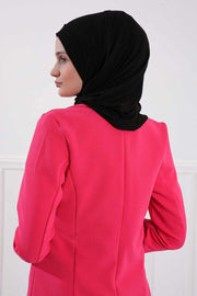 Shawl for Women Cotton Modesty Instant Turban Cap Hat Head Wrap Ready to Wear Side Pleated Scarf,PS-17 Black