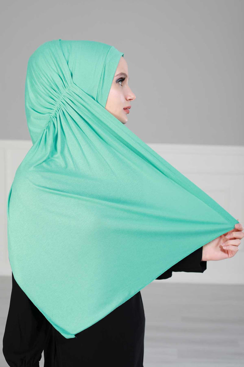 Schal für Frauen Baumwolle Modesty Instant Turban Cap Hat Head Wrap Ready to Wear Side Plissee Schal, PS-17