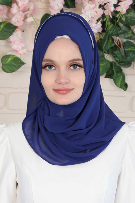 Shawl with Handmade Unique Stone Accessories for Women Chiffon Modesty Instant Turban Cap Hat Head Wrap Stylish Scarf High Quality Elegant Hijab,PS-22