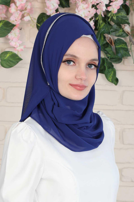 Shawl with Handmade Unique Stone Accessories for Women Chiffon Modesty Instant Turban Cap Hat Head Wrap Stylish Scarf High Quality Elegant Hijab,PS-22