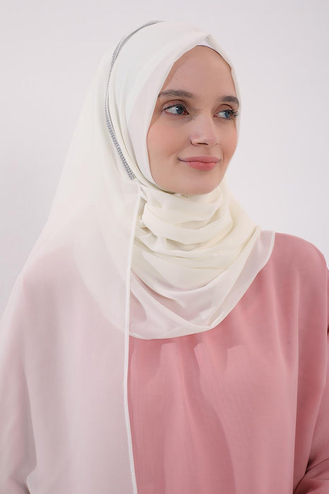 Shawl with Handmade Unique Stone Accessories for Women Chiffon Modesty Instant Turban Cap Hat Head Wrap Stylish Scarf High Quality Elegant Hijab,PS-22