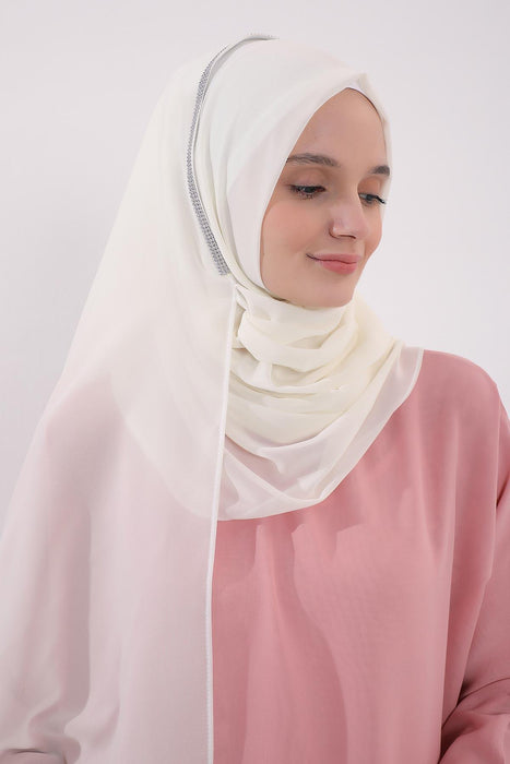 Shawl with Handmade Unique Stone Accessories for Women Chiffon Modesty Instant Turban Cap Hat Head Wrap Stylish Scarf High Quality Elegant Hijab,PS-22