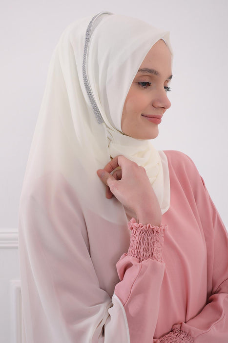 Shawl with Handmade Unique Stone Accessories for Women Chiffon Modesty Instant Turban Cap Hat Head Wrap Stylish Scarf High Quality Elegant Hijab,PS-22