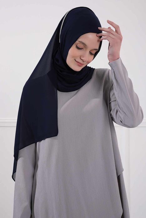 Shawl with Handmade Unique Stone Accessories for Women Chiffon Modesty Instant Turban Cap Hat Head Wrap Stylish Scarf High Quality Elegant Hijab,PS-22