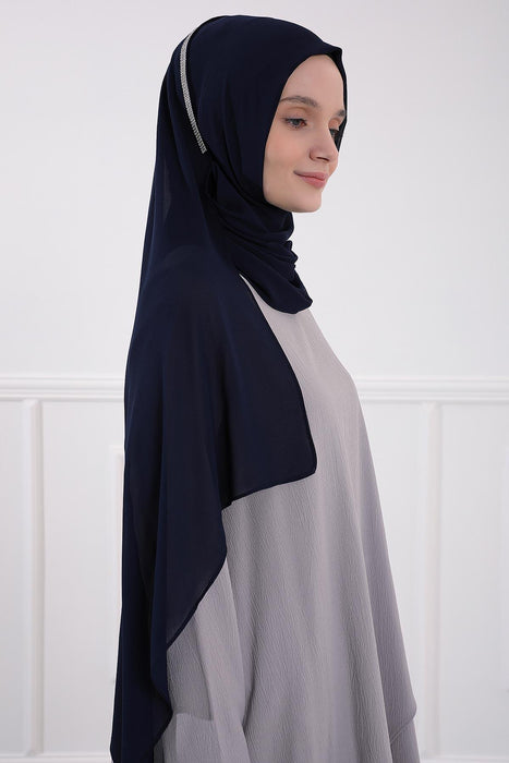 Shawl with Handmade Unique Stone Accessories for Women Chiffon Modesty Instant Turban Cap Hat Head Wrap Stylish Scarf High Quality Elegant Hijab,PS-22