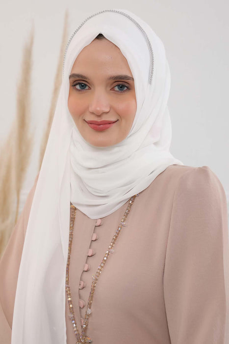 Shawl with Handmade Unique Stone Accessories for Women Chiffon Modesty Instant Turban Cap Hat Head Wrap Stylish Scarf High Quality Elegant Hijab,PS-22