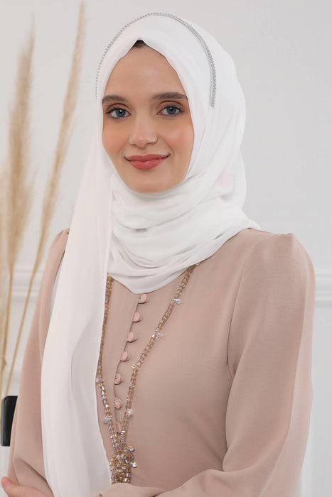 Shawl with Handmade Unique Stone Accessories for Women Chiffon Modesty Instant Turban Cap Hat Head Wrap Stylish Scarf High Quality Elegant Hijab,PS-22