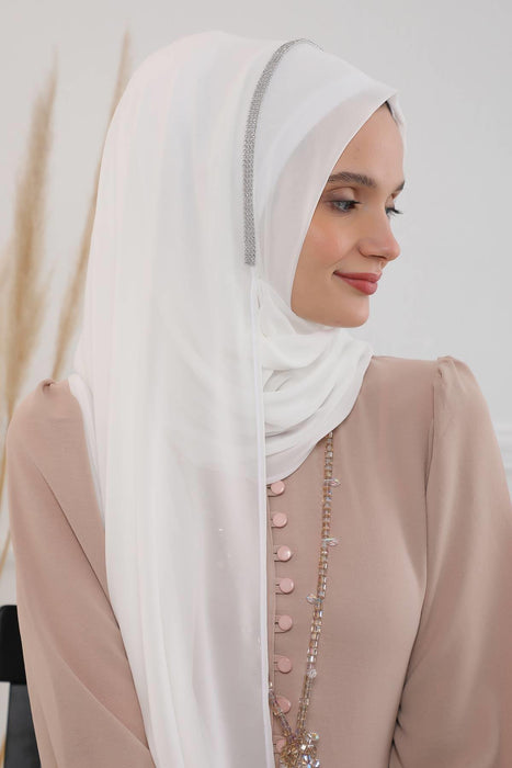 Shawl with Handmade Unique Stone Accessories for Women Chiffon Modesty Instant Turban Cap Hat Head Wrap Stylish Scarf High Quality Elegant Hijab,PS-22