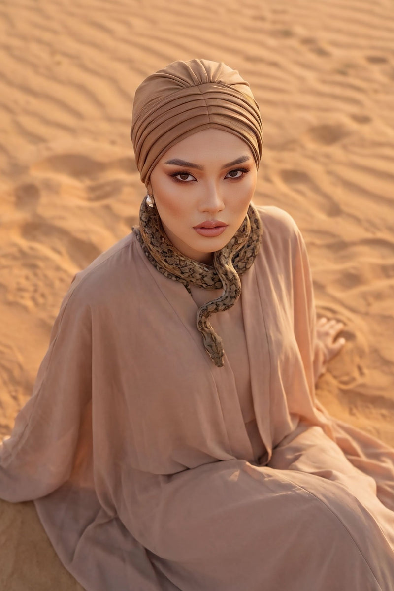 Shirred Elegance Head Turban For Women Fashion Instant Turban Shirred Head Scarf, Plain & Comfortable Stylish Bonnet Cap for Women,B-13