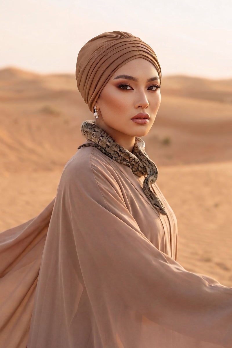 Shirred Elegance Head Turban For Women Fashion Instant Turban Shirred Head Scarf, Plain & Comfortable Stylish Bonnet Cap for Women,B-13