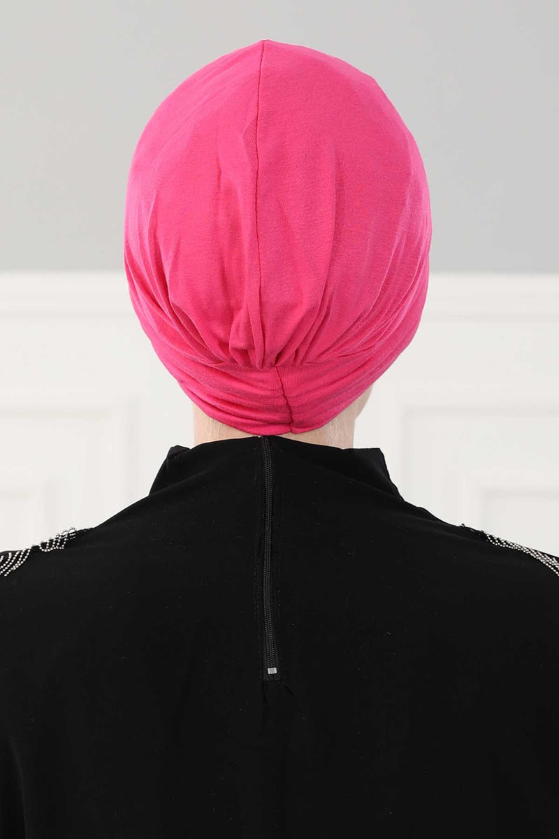 Shirred Elegance Head Turban For Women Fashion Instant Turban Shirred Head Scarf, Plain & Comfortable Stylish Bonnet Cap for Women,B-13