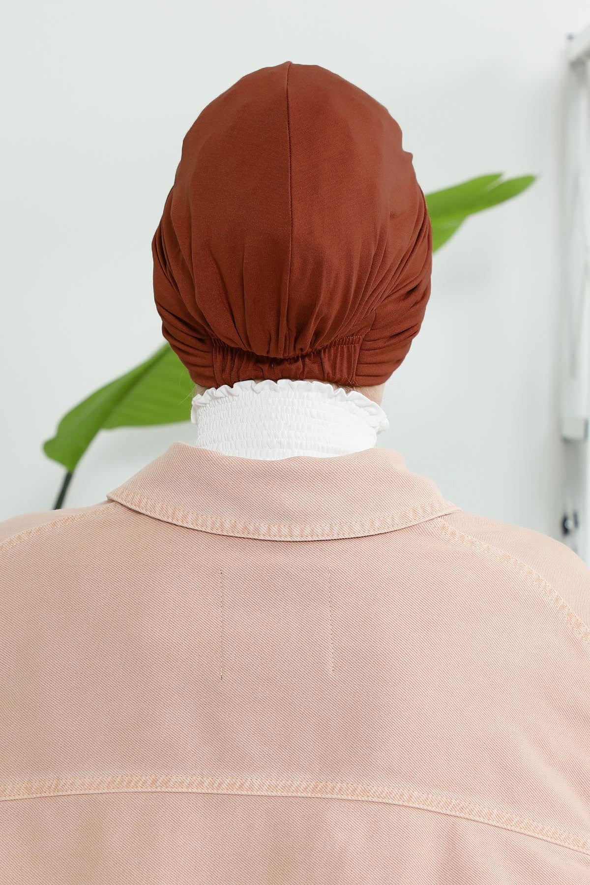 Shirred Elegance Head Turban For Women Fashion Instant Turban Shirred Head Scarf, Plain & Comfortable Stylish Bonnet Cap for Women,B-13