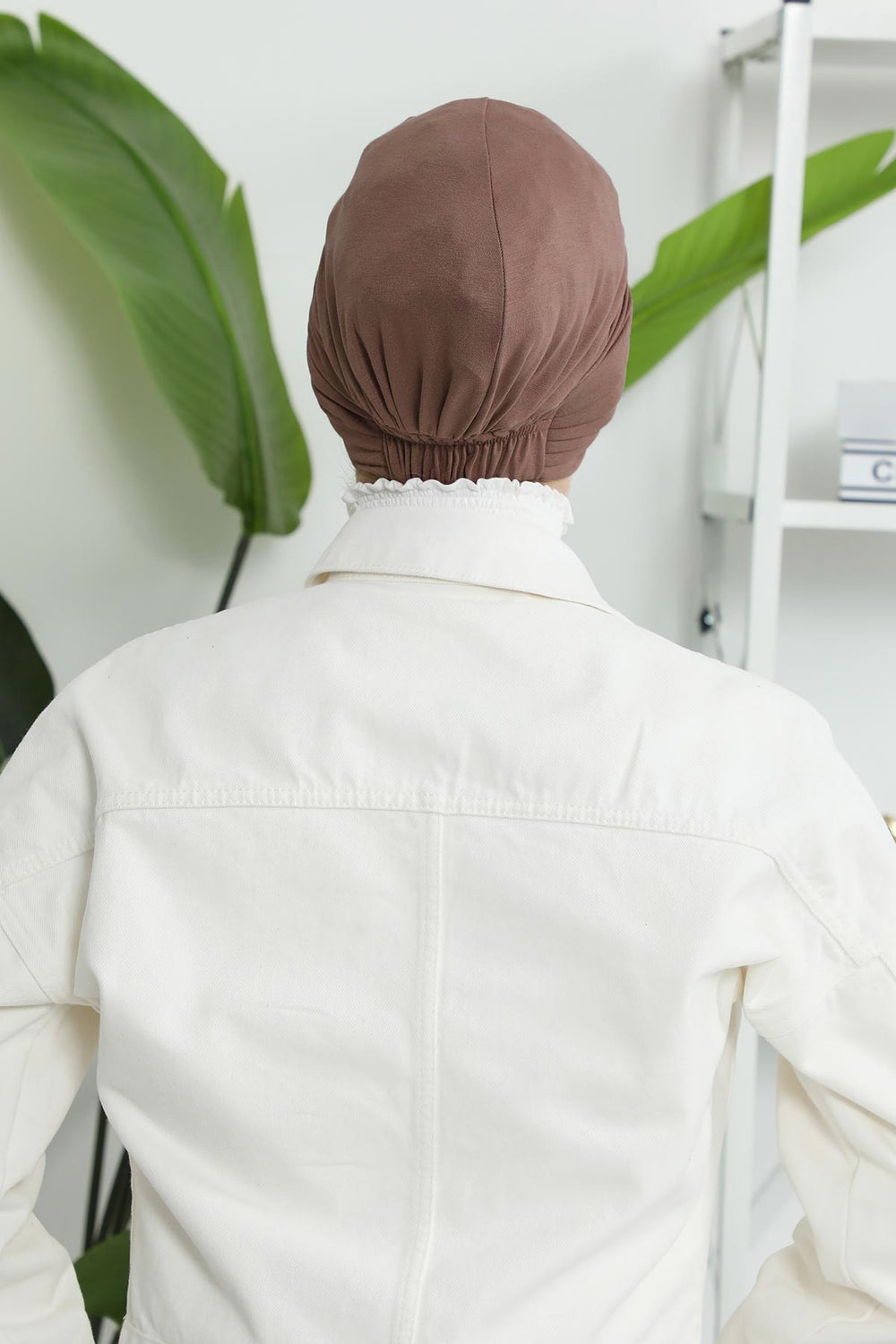 Shirred Elegance Head Turban For Women Fashion Instant Turban Shirred Head Scarf, Plain & Comfortable Stylish Bonnet Cap for Women,B-13
