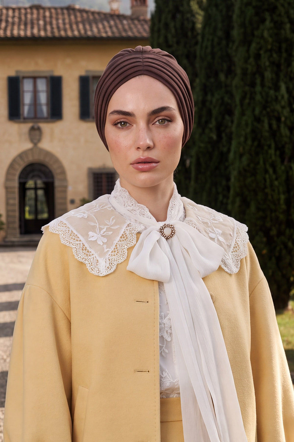 Shirred Elegance Turban for Women for All Seasons, Ready to Wear Stretchy Headwrap for Women, Breathable One Size Modest Hijab Cap for Everyday and Special Occasions,B-13O