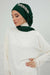 Side Frilled Instant Turban Chiffon Scarf Head Turbans with Unique Accessory For Women Headwear Stylish Elegant Design,HT-100 Dark Green