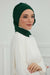Side Frilled Instant Turban Chiffon Scarf Head Turbans with Unique Accessory For Women Headwear Stylish Elegant Design,HT-100 Dark Green