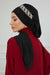 Side Frilled Instant Turban Chiffon Scarf Head Turbans with Unique Accessory For Women Headwear Stylish Elegant Design,HT-100 Black