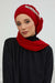 Side Frilled Instant Turban Chiffon Scarf Head Turbans with Unique Accessory For Women Headwear Stylish Elegant Design,HT-100 Red
