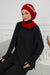 Side Frilled Instant Turban Chiffon Scarf Head Turbans with Unique Accessory For Women Headwear Stylish Elegant Design,HT-100 Red