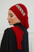 Side Frilled Instant Turban Chiffon Scarf Head Turbans with Unique Accessory For Women Headwear Stylish Elegant Design,HT-100 Red