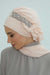 Side Frilled Instant Turban Chiffon Scarf Head Turbans with Unique Accessory For Women Headwear Stylish Elegant Design,HT-100 Beige