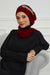 Side Frilled Instant Turban Chiffon Scarf Head Turbans with Unique Accessory For Women Headwear Stylish Elegant Design,HT-100 Maroon