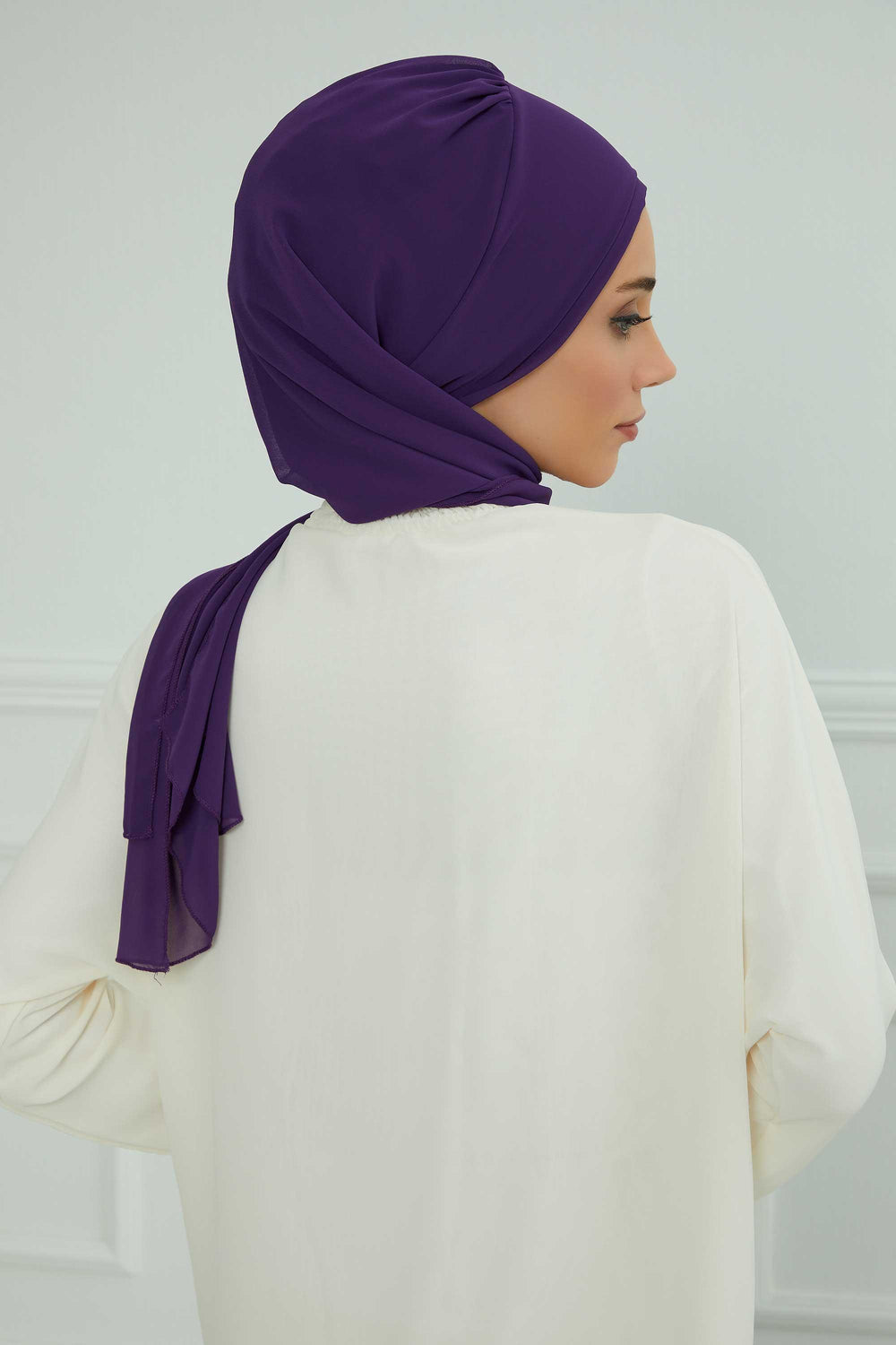 Side Frilled Instant Turban Chiffon Scarf Head Turbans with Unique Flower Accessory For Women Headwear Stylish Elegant Design,HT-102