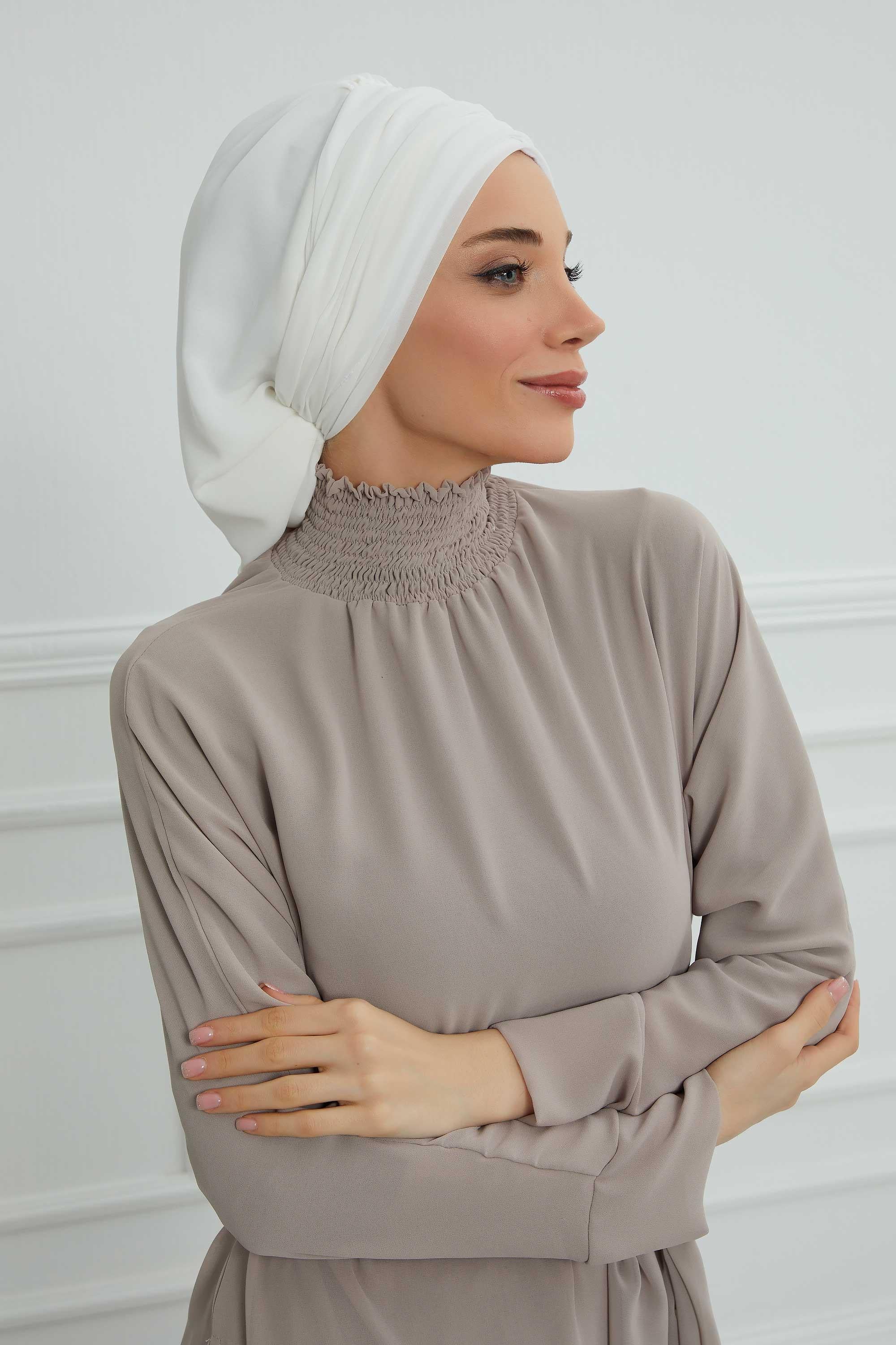 Side Frilled Instant Turban Chiffon Scarf Head Turbans with Unique Jewellery Stone Accessory For Women Headwear Stylish Design,HT-105