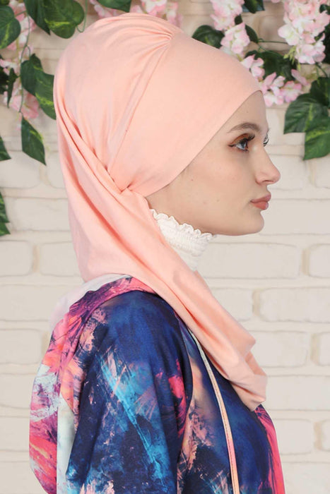 Side Frilled Instant Turban Cotton Scarf Head Turbans with For Women Headwear,HT-73