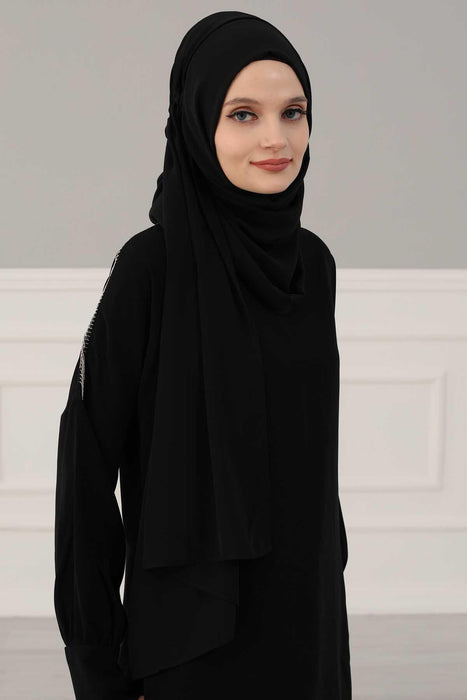 Side Shirred Shawl for Women Chiffon Modesty Turban Cap Head Wrap Instant Scarf Ready to Wear Hijab,PS-8