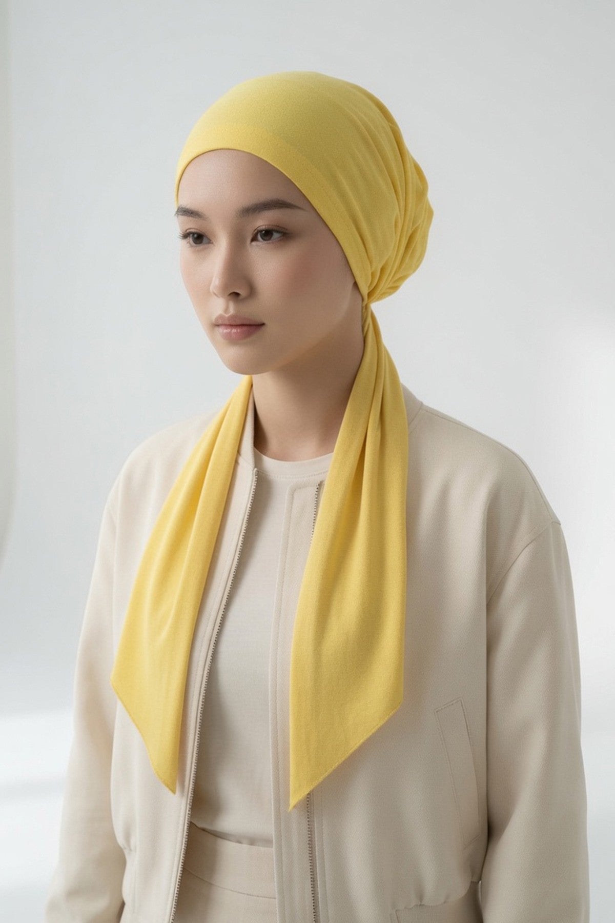 Simple Pre-Tied Turban Bonnet for Women, Easy Wear Chemo Headwear for Cancer Patients, Soft and Breathable Cotton Headwrap,B-47