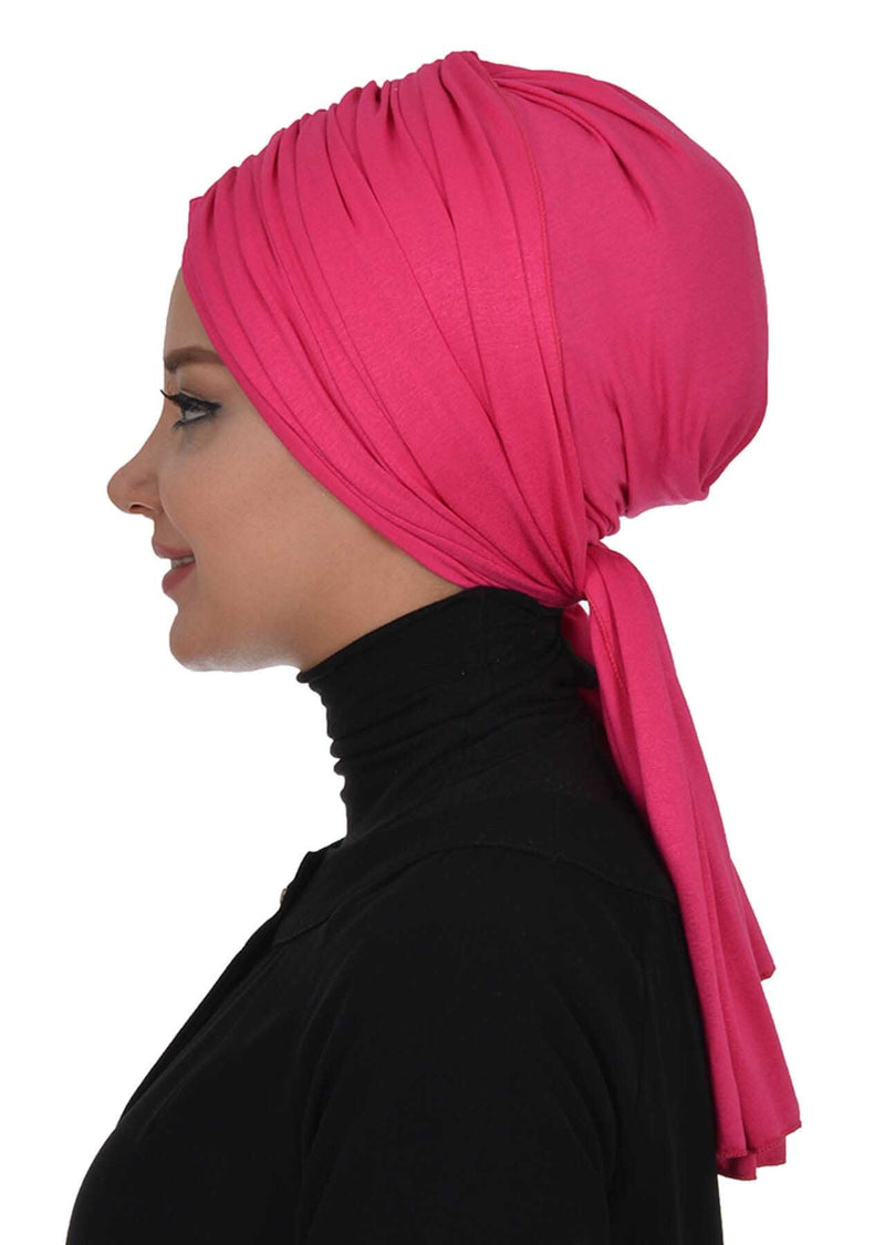 Gesmoktes, gerafftes Instant-Turban für Damen, leichtes Kopftuch aus Baumwolle mit schönem Design, stilvoller Chemo-Kopfbedeckungs-Turban für Damen,B-1