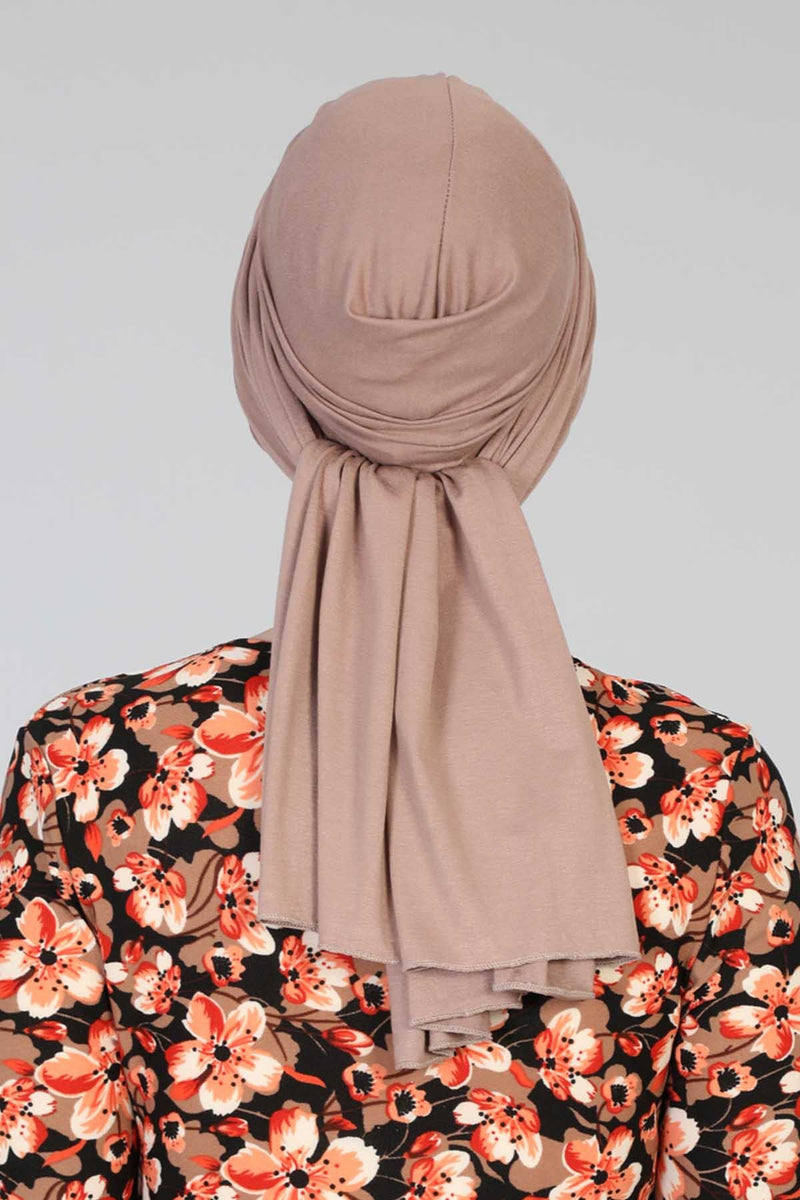 Gesmoktes, gerafftes Instant-Turban für Damen, leichtes Kopftuch aus Baumwolle mit schönem Design, stilvoller Chemo-Kopfbedeckungs-Turban für Damen,B-1