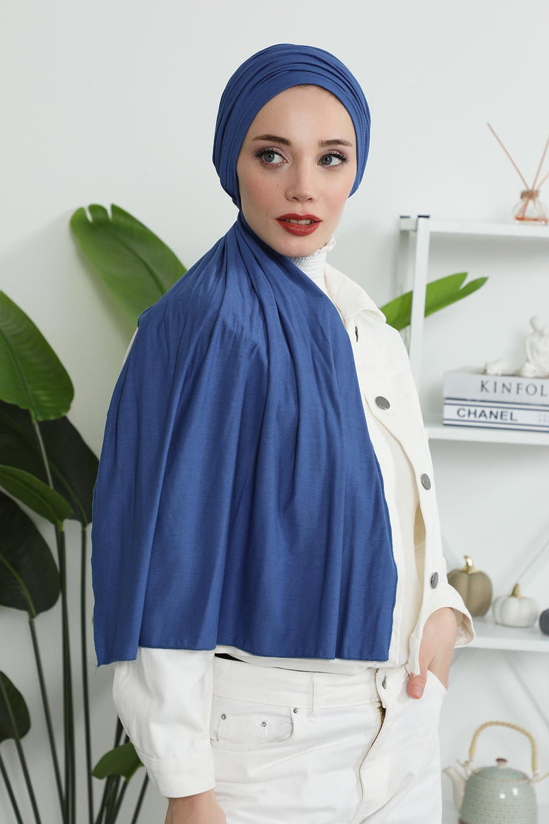 Gesmoktes, gerafftes Instant-Turban für Damen, leichtes Kopftuch aus Baumwolle mit schönem Design, stilvoller Chemo-Kopfbedeckungs-Turban für Damen,B-1